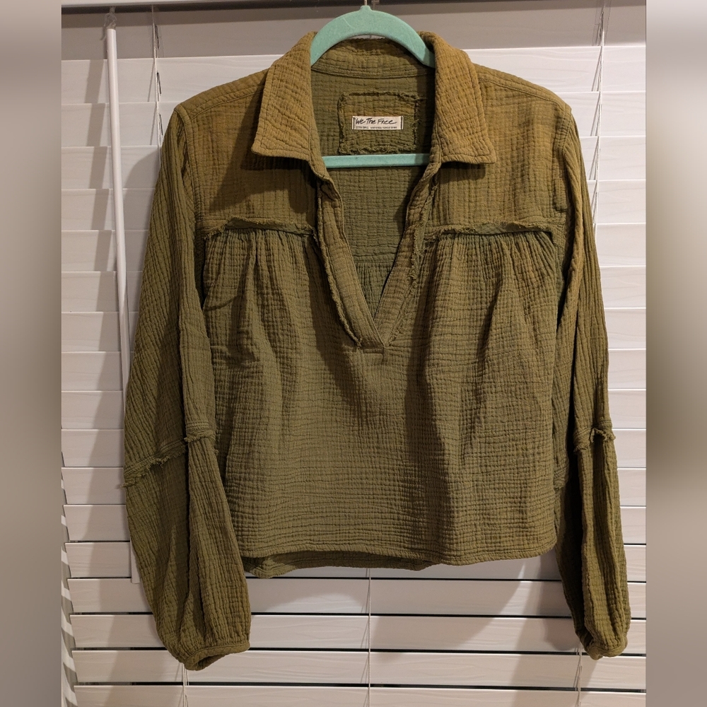 We The Free Cropped Olive Top